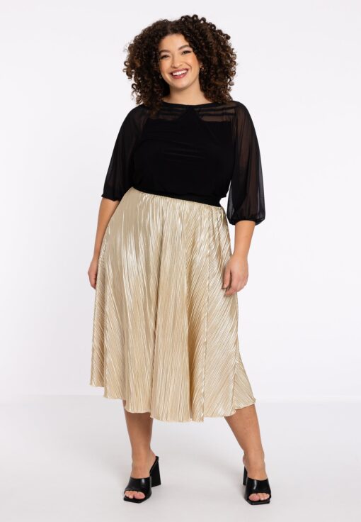 Yoek Rok plisse HANNELORE | Goud | Maat 38/40