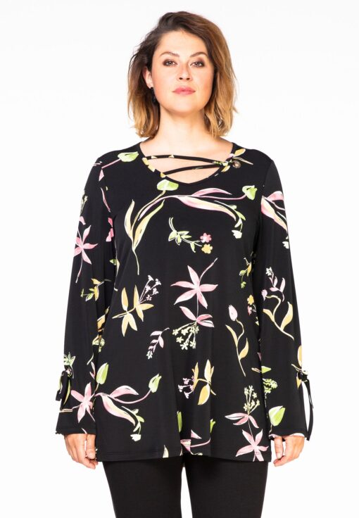 Yoek Tuniek flare bandjes TULIP | Zwart | Maat XL