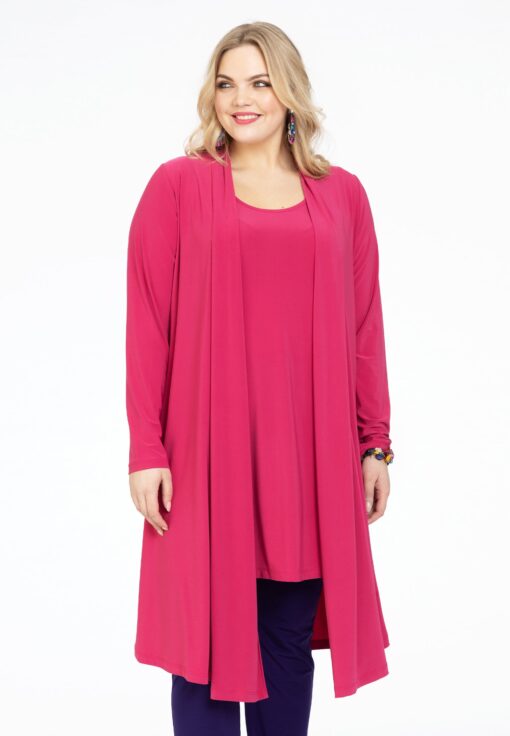 Yoek Cardigan pleated | Roze | Maat 38/40