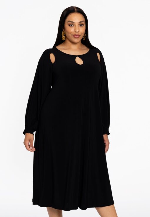 Yoek Jurk cut-out | Zwart | Maat 38/40