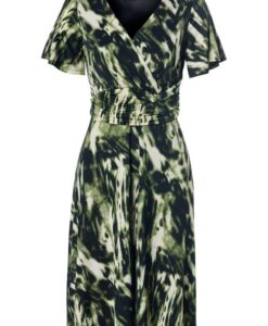 Devina Print Jurk Groen / Zwart