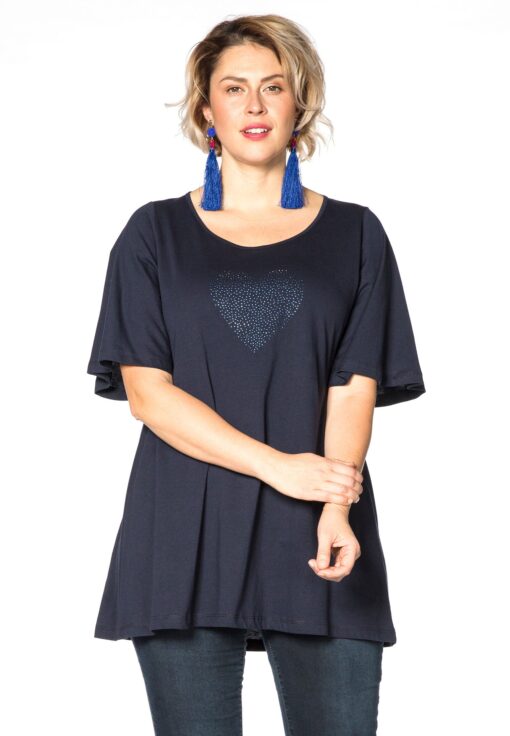 Yoek Tunic flare heart | Blauw | Maat S