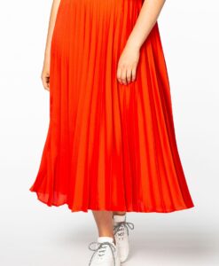 Yoek Skirt satin plissé | Rood | Maat 38/40