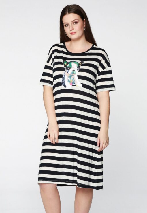 Yoek Tunic wide dog STRIPE | Wit | Maat 42/44