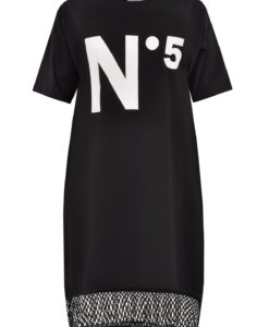 Yoek Jurk met mesh No5 | Zwart | Maat 38/40