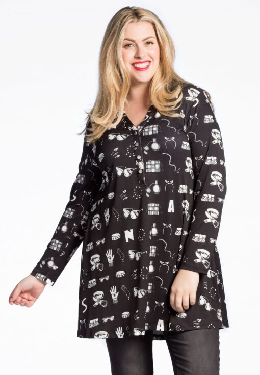 Yoek Tuniek ACCESSORY wide bottom | Zwart | Maat 42/44