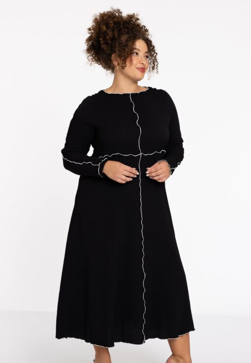 Yoek Jurk CRINCLE | Zwart | Maat 42/44
