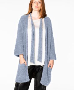 Yoek Cardigan scarf teddy | Blauw | Maat 38