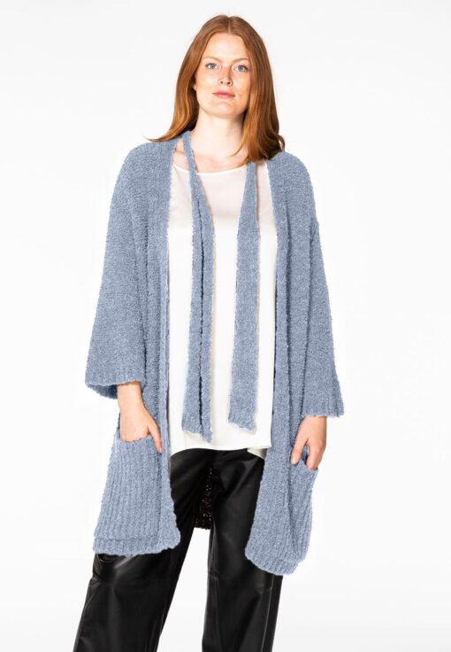 Yoek Cardigan scarf teddy | Blauw | Maat 38