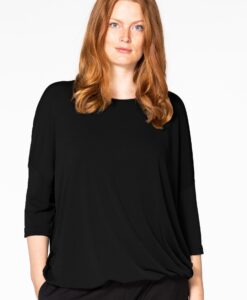 Yoek Tunic wide balloon | Zwart | Maat 38