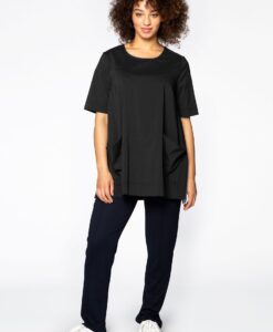 Yoek Tuniek met zakken popeline | Zwart | Maat 38/40