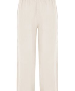 Yoek Lange wijde broek linnen | Beige | Maat 42/44