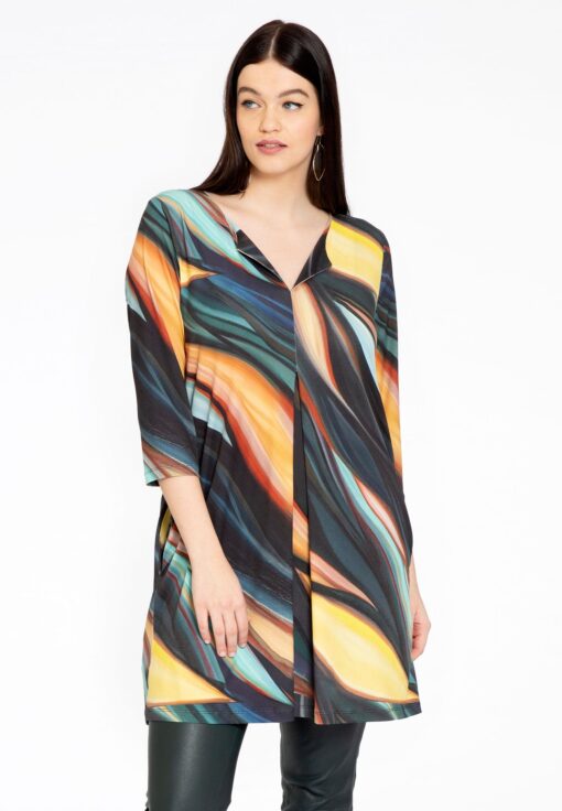 Yoek Tuniek met plooi | Zwart | Maat 38/40