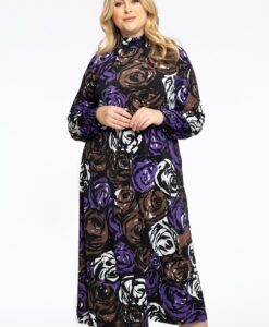 Yoek Jurk met gesmokte hals ROSY | Zwart | Maat 50/52