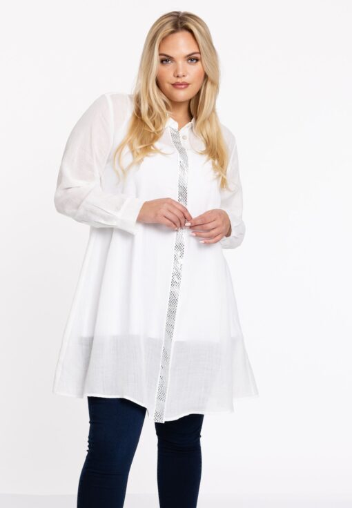 Yoek Blouse tape | Wit | Maat 50/52