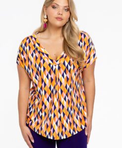 Yoek Tuniek v-hals HARLEQUIN | Oranje | Maat 42/44