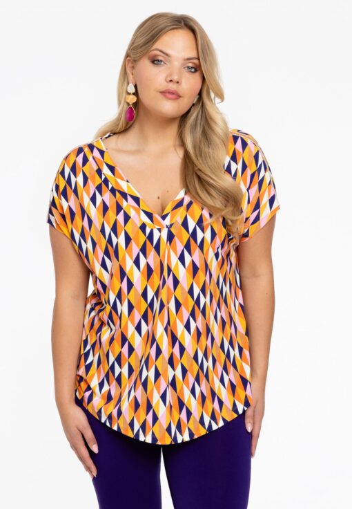 Yoek Tuniek v-hals HARLEQUIN | Oranje | Maat 42/44