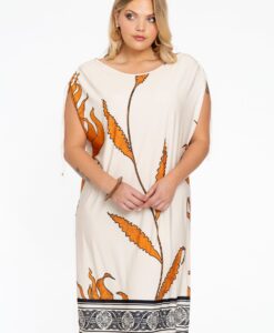 Yoek Jurk met koordjes | Beige | Maat 42/44