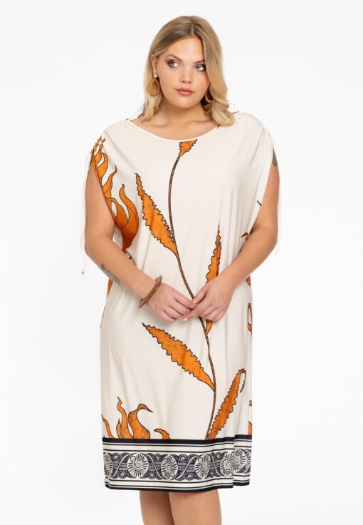 Yoek Jurk met koordjes | Beige | Maat 42/44