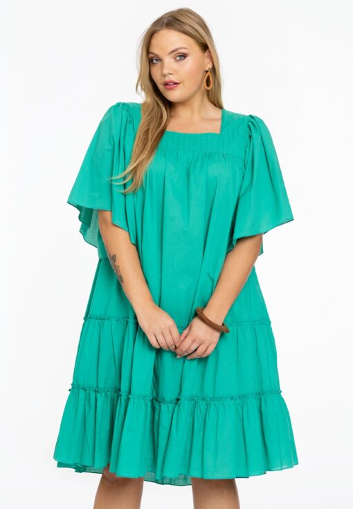 Yoek Jurk met volants SOFT | Groen | Maat 46/48
