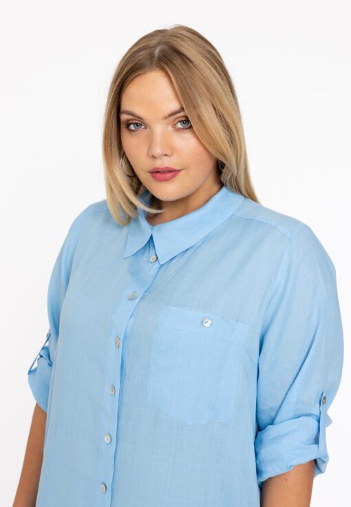 Yoek Blouse-jurk | Licht Blauw | Maat 46/48