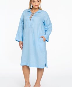Yoek Jurk met koordjes | Licht Blauw | Maat 42/44