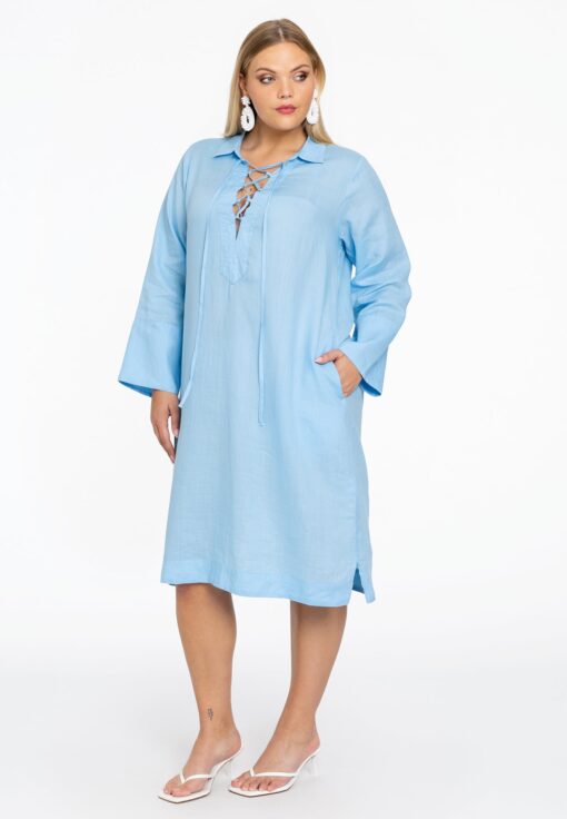 Yoek Jurk met koordjes | Licht Blauw | Maat 42/44