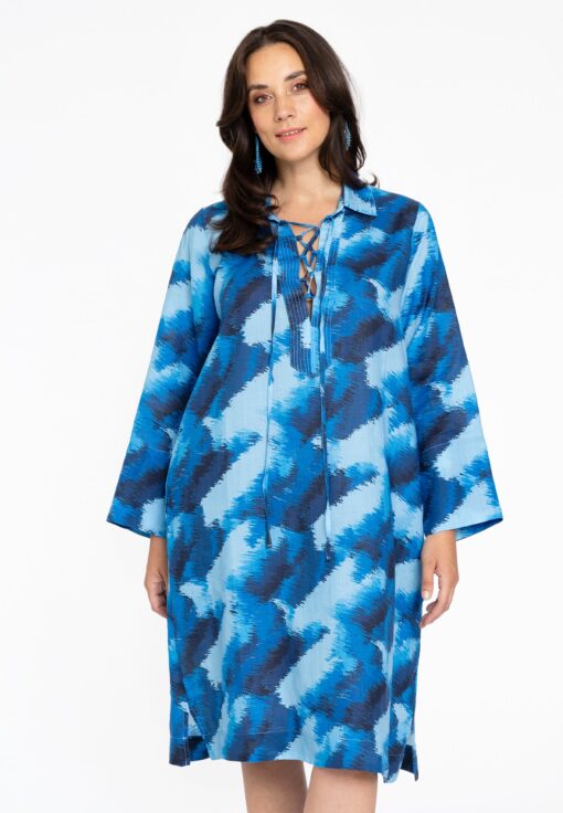 Yoek Jurk met koordjes | Blauw | Maat 42/44