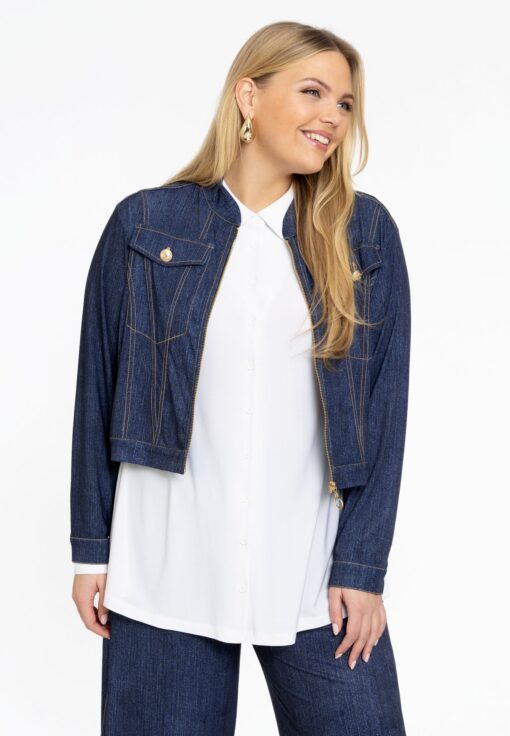 Yoek Kort jasje DENIM | Blauw | Maat 50/52