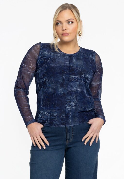 Yoek Shirt DENIM MOUSSE | Blauw | Maat 42/44