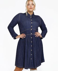 Yoek Jurk met zakken DENIM | Blauw | Maat 38/40