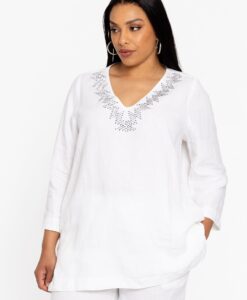 Yoek Tuniek met strass | Wit | Maat 38/40