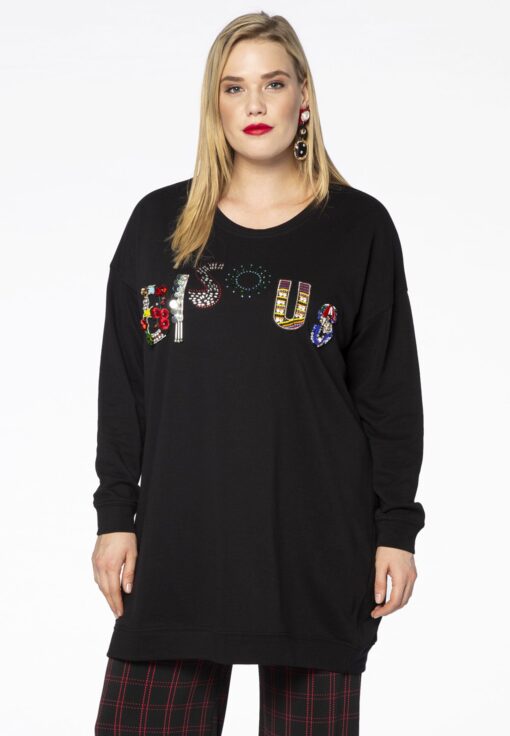 Yoek Sweater Bisous | Zwart | Maat 46/48