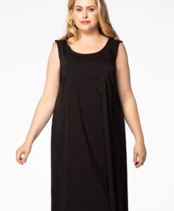 Yoek Jurk A-line STRETCH | Zwart | Maat 50/52