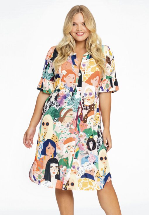 Yoek Jurk grandad kraag GIRLS | Multi | Maat 42/44