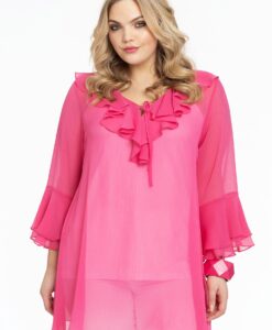 Yoek Tuniek met ruches | Roze | Maat 58/60