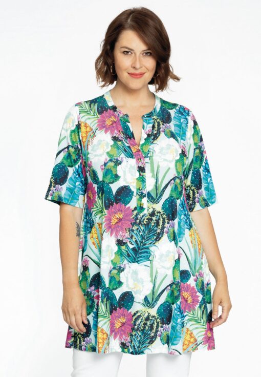Yoek Tuniek grandad collar PINEAPPLE | Licht Blauw | Maat 46/48