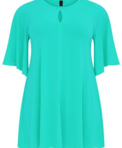 Yoek Tuniek wide bottom cirkelmouw | Turquoise | Maat 42/44