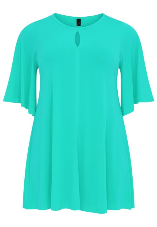 Yoek Tuniek wide bottom cirkelmouw | Turquoise | Maat 42/44