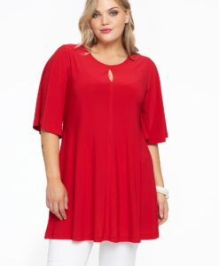 Yoek Tuniek wide bottom cirkelmouw | Rood | Maat 58/60