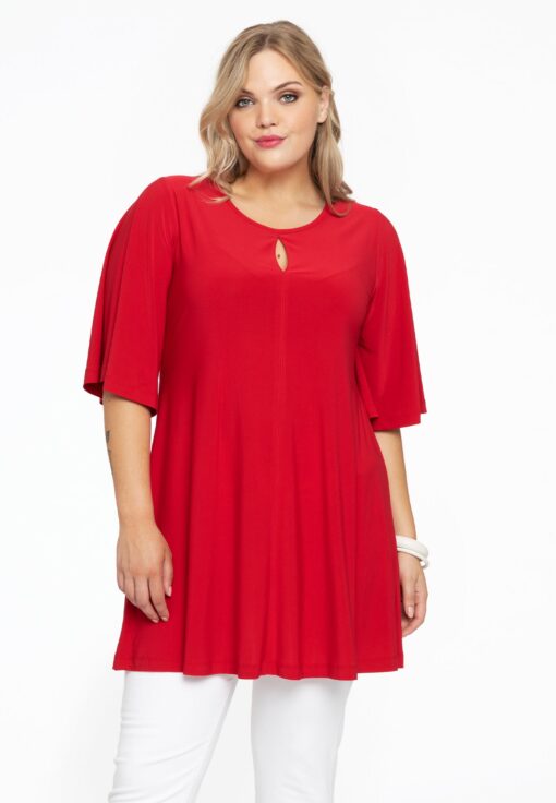 Yoek Tuniek wide bottom cirkelmouw | Rood | Maat 58/60