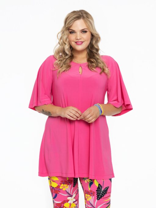 Yoek Tuniek wide bottom cirkelmouw | Roze | Maat 46/48