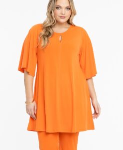 Yoek Tuniek wide bottom cirkelmouw | Oranje | Maat 58/60