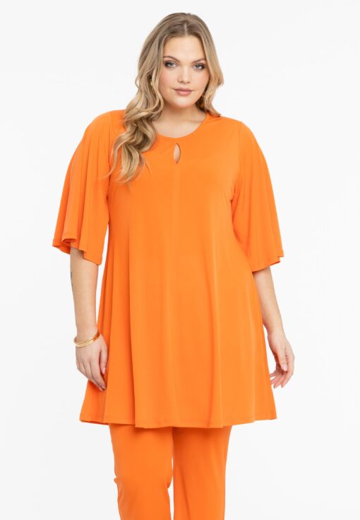 Yoek Tuniek wide bottom cirkelmouw | Oranje | Maat 58/60