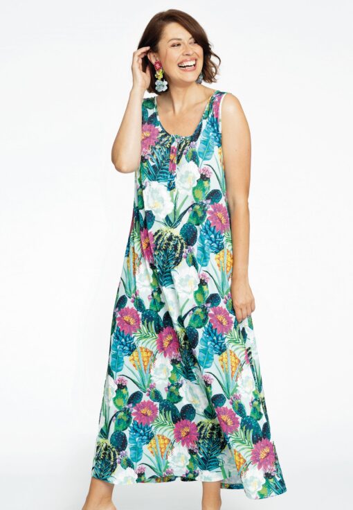 Yoek Maxi-jurk PINEAPPLE | Licht Blauw | Maat 46/48