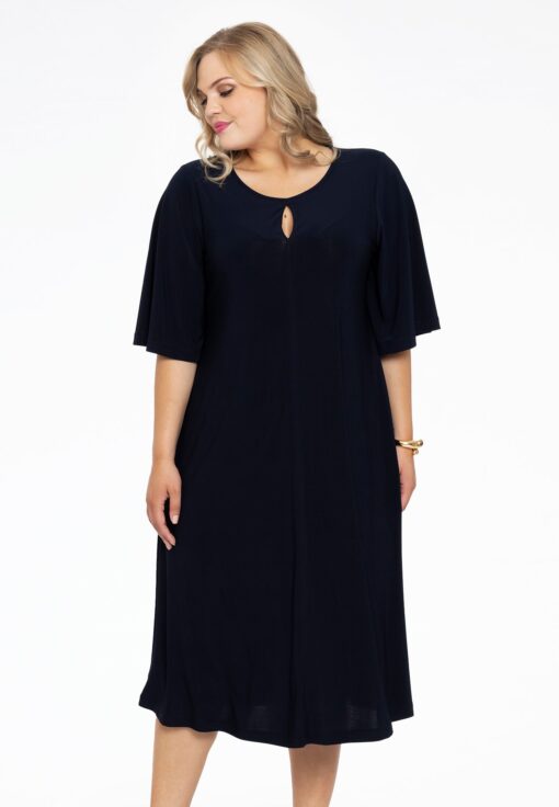 Yoek Jurk A-lijn cirkelmouw | Blauw | Maat 42/44