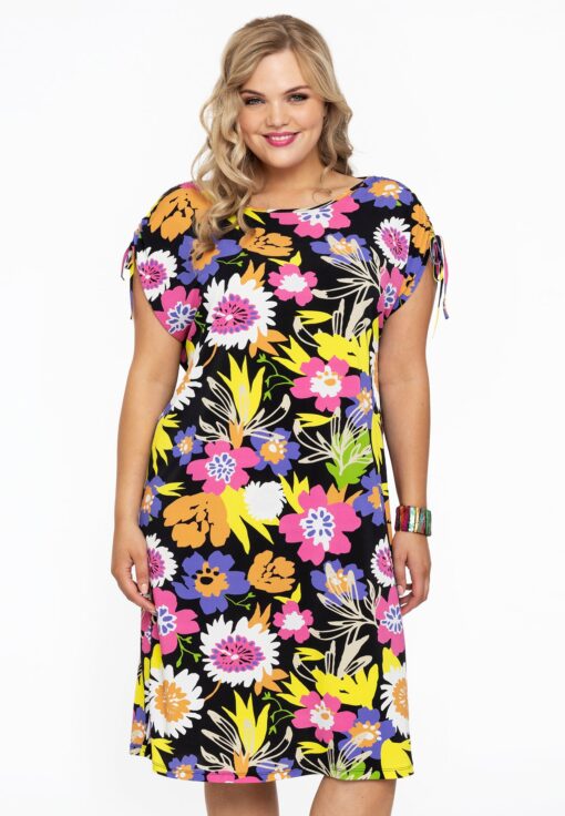 Yoek Jurk met strikjes HAYFLOWER | Zwart | Maat 38/40
