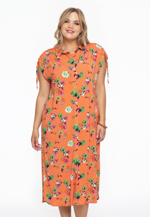 Yoek Dress collar drawstrings AZALEA | Oranje | Maat 42/44