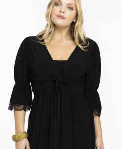 Yoek Bolero met pofmouw | Zwart | Maat 42/44