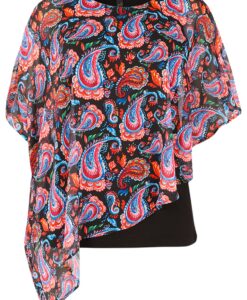 Yoek Tuniek asymmetrisch PAISLEY | Zwart | Maat 42/44